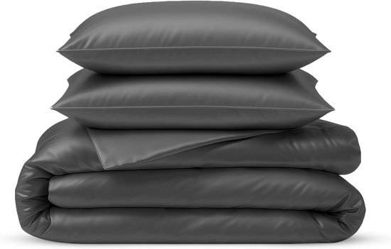 500TC Satijnen Beddengoedset Met Ritssluiting 4-delig 100% Langstapelig Katoen Satijn Dekbedovertrek 200x230cm/220x240cm Hoeslaken 150x200cm/180x200cm 2- Kussenslopen 48x74cm (Color : Blue A, Size