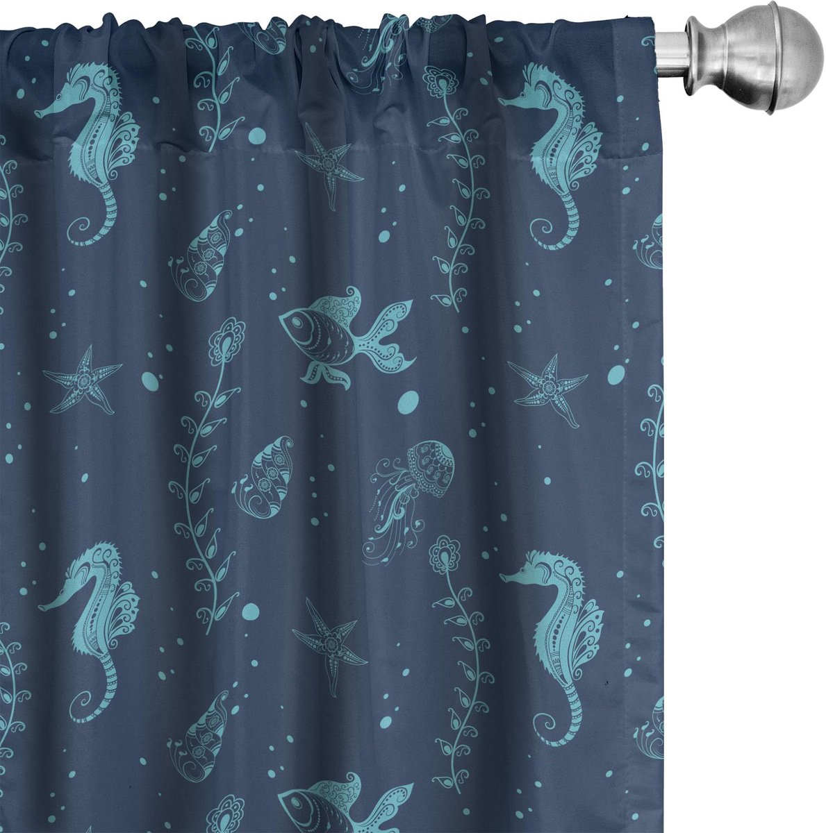ABAKUHAUS Voorhangpaneel 75x225 cm – Microvezel Azurblauwe Nacht Azure Blue Night Blau