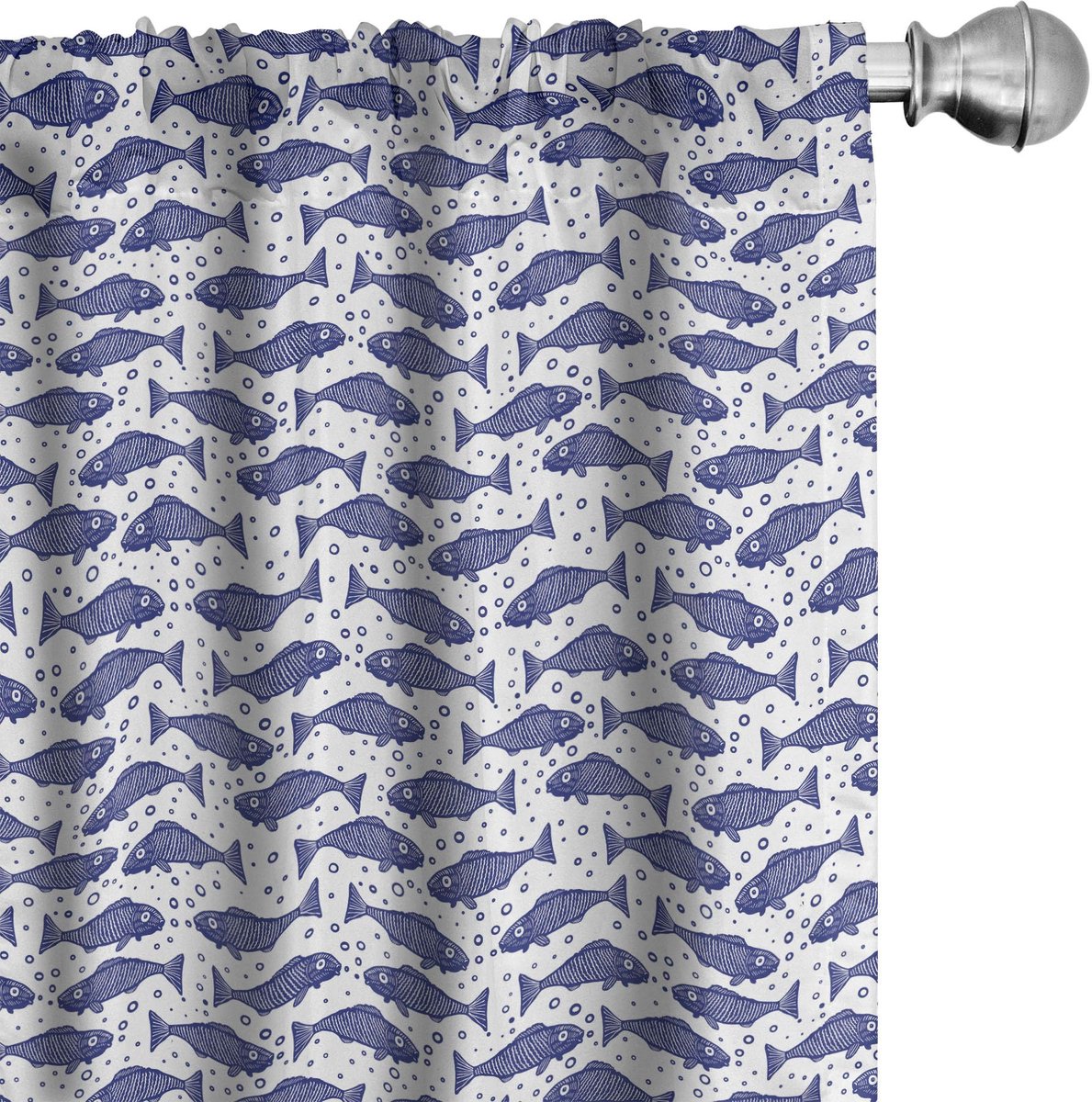 ABAKUHAUS Nautische Gordijnen – 2x75x225 cm – microvezel – violet/blauw Violett