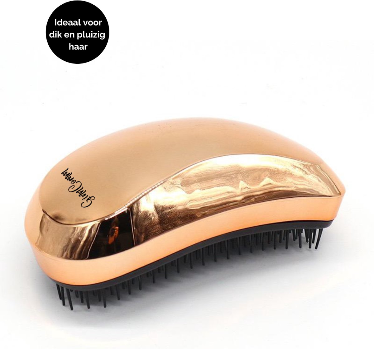 GinnComm Detangler - Luxe Anti-Klit Haarborstel - Tangle Teezer - Scalp Massager - Curl Brush - Curly Girl CG Methode - Compact & Anti-Statisch - Goud