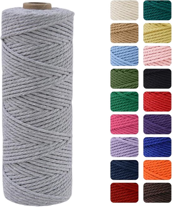 5 mm katoenen macramé koord 370 meter, gedraaide touw