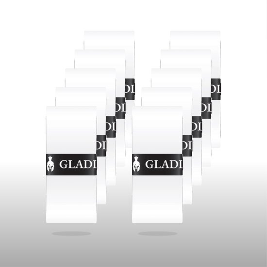 Gladiator Racket Overgrips - wit - 10 stuks - extra comfortabel - tennis - padel - pickleball Gladiator Racket Overgrips - wit - 10 stuks - extra comfortabel - tennis - padel - pickleball