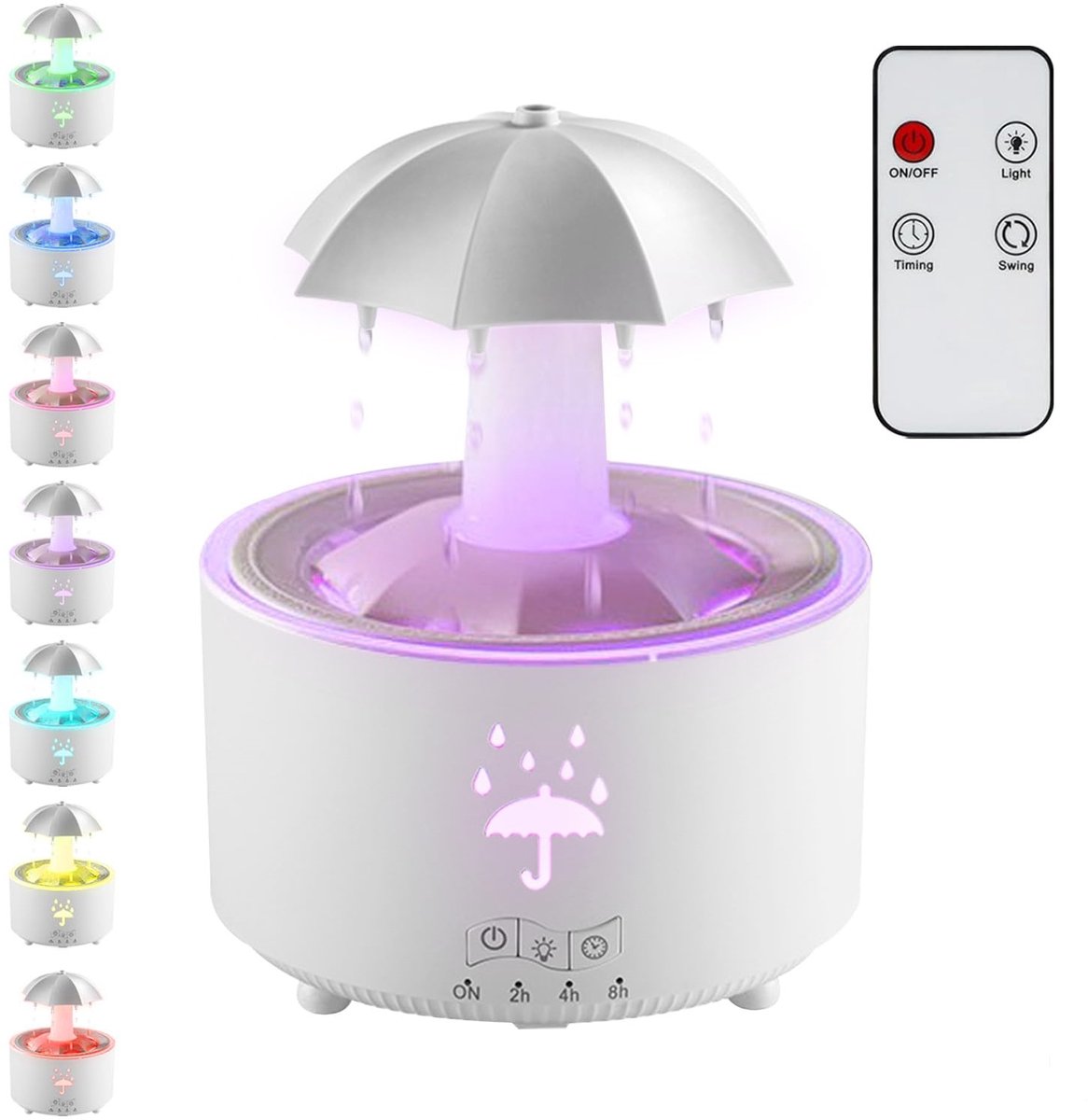 Ynkkvre - Slaapkamerbevochtiger - Babykamerbevochtiger- Luchtbevochtiger 300 ml met led-verlichting voor slaapkamer en woonkamer