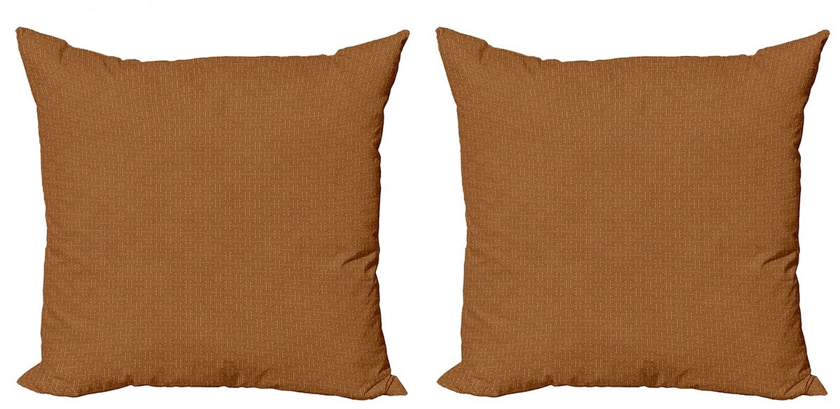ABAKUHAUS etnische kussenhoes-set – 2x45x45 cm – dubbelzijdig bedrukt – microvezel licht karamel Blasser Karamell