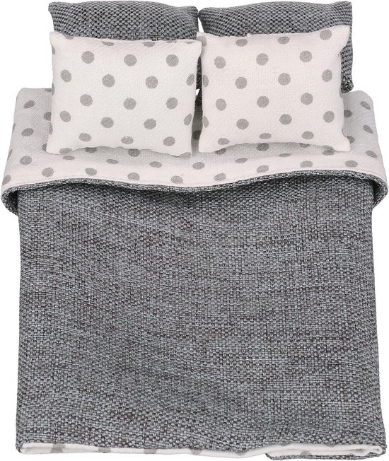 Poppenhuis Slaapkamermeubelset – 1:12 Schaal, Metaal, 16x10x9 Cm – Bed Met Matras En Deken – Vintage Design, Voor Kinderen En Verzamelaars