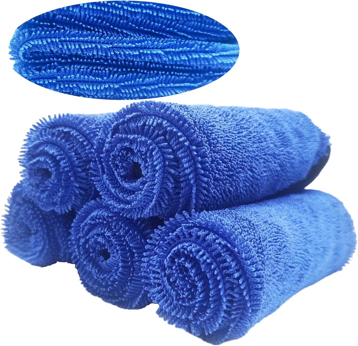 5x Premium Microvezeldoeken 30x30 cm - Extra Absorberend & Pluisvrij (Donkerblauw)