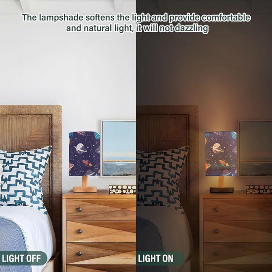 Nachtkastlamp Kinderkamer Ruimtevaart Thema LED Bureaulamp met USB-poort — afbeelding 4