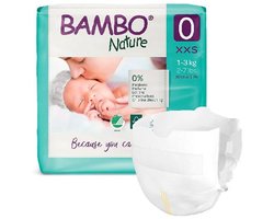 BAMBO NATURE - BABYLUIER - PREMATURE - XXS - MAAT 0 - 1 TOT 3 KG (CASE 6 X 24)