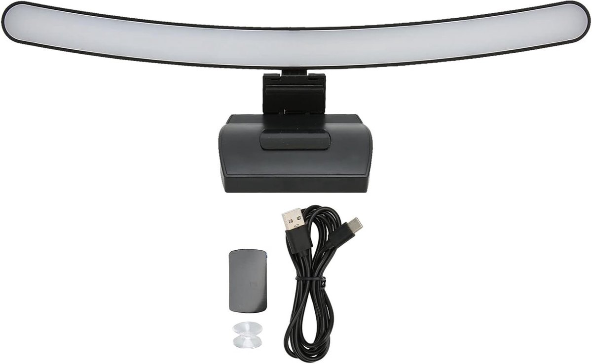 Computer Monitor Lamp 5V 1A - ASYMMetric Optical Touch Diming - Screen Light Bar met 7 Kleuren RGB - Curved Backlight voor Oogzorg - Dubbele Bron Controle met Timer
