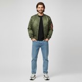 D-Struct Heren Satin Bomberjack Khaki – Lichtgewicht – Maat L