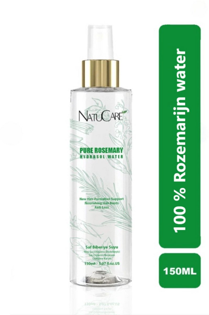 NatuCare Rozemarijnwater 150 ml – 100% Puur & Natuurlijk | Verfrissende Botanische Mist voor Haar, Gezicht & Huid | Glans & Vitaliteit voor je Haar | Stralende en Gehydrateerde Huid
