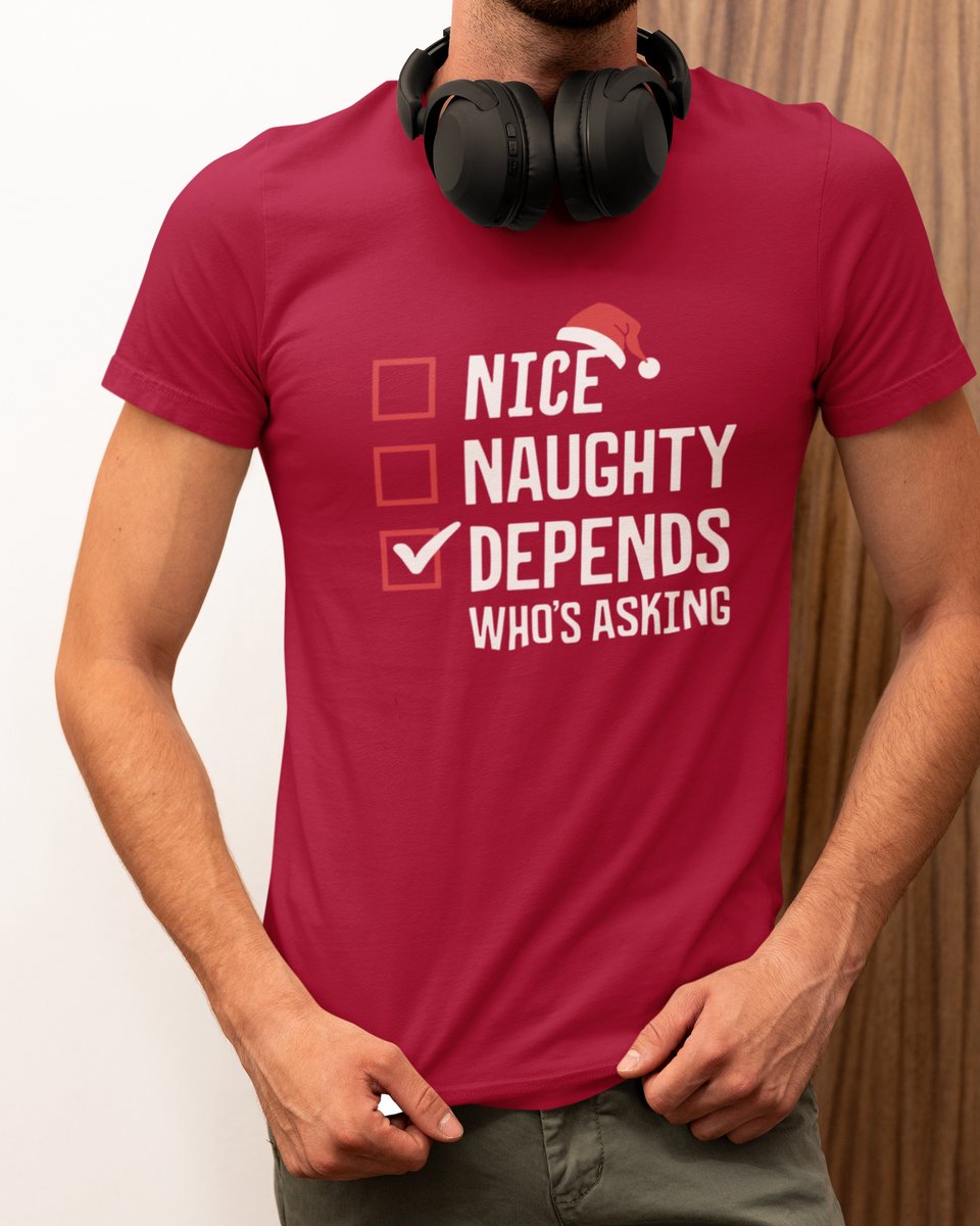 Nice Naughty Kerst - Kerst T-shirt Rood - Grappig T-shirt - Maat XL - Kerst Cadeau Mannen - Limited Edition