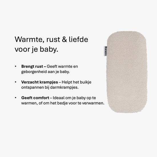Ølav North Warmtekussen voor baby's - Babykruik met geschenkverpakking - OEKO-TEX® - Pittenzak met teddy hoes - Alpine White — afbeelding 2