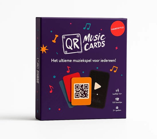 QR Music Cards - Hardstyle editie - 150 kaartjes - Inclusief gratis app - Muziekspel - Kaartspel - Partyspel