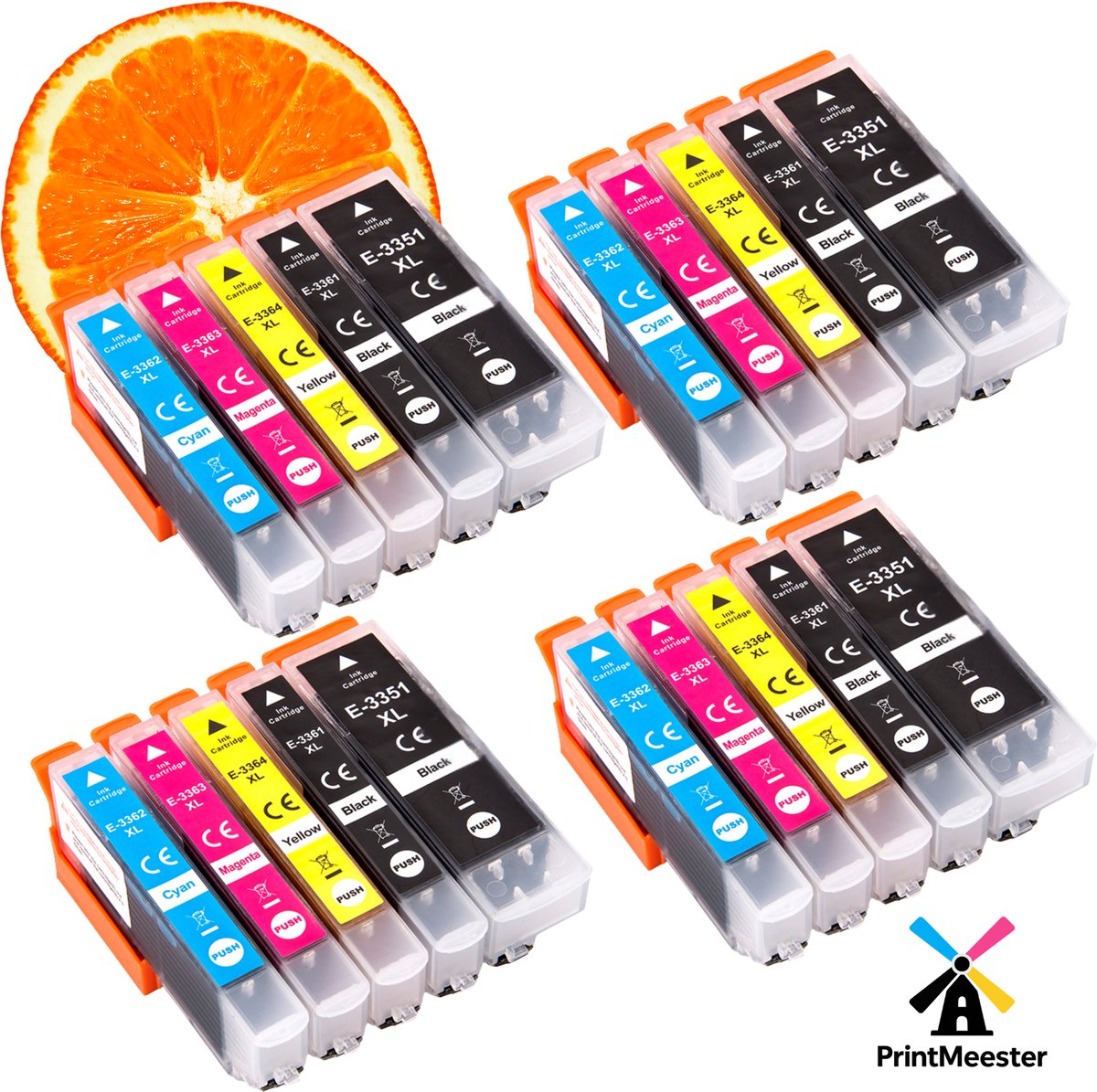 20-pack Compatibele Epson 33XL Inktcartridges (T3351/T3361/T3362/T3363/T3364) – Voor Epson Expression Premium XP-530, XP-540, XP-630, XP-635, XP-640, XP-645, XP-830, XP-900