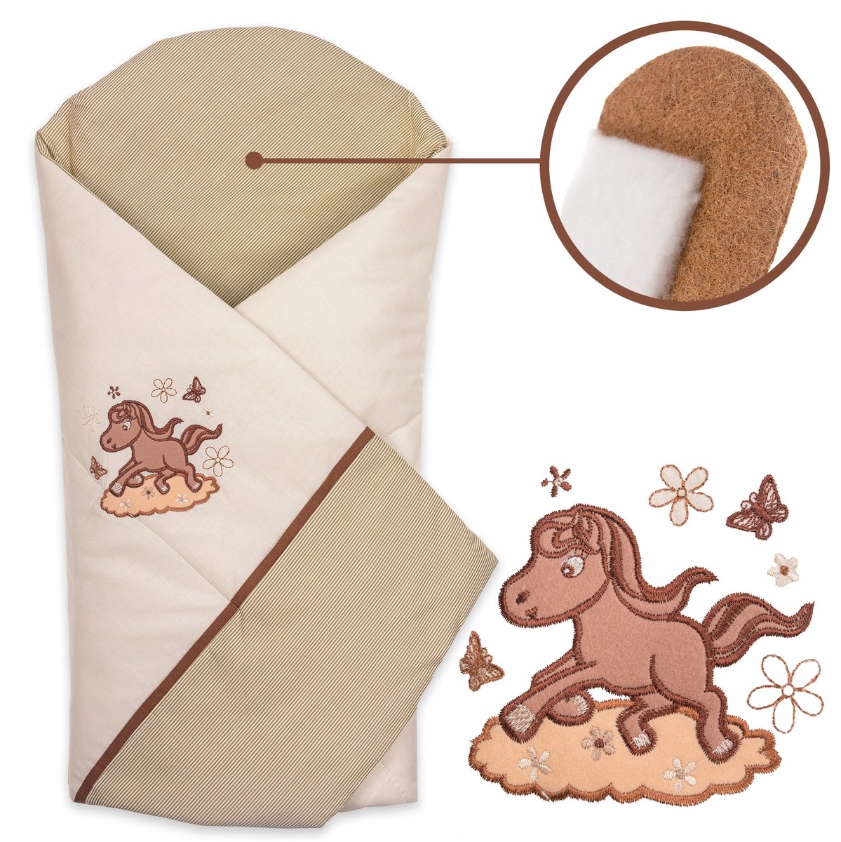 Babywikkeldoek met Kokos inleg, Verstevigd, Katoen