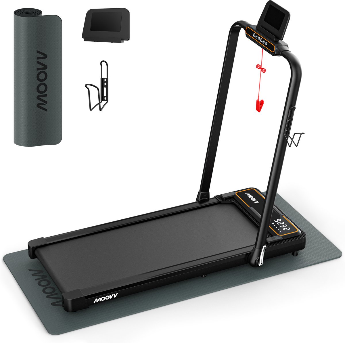 Moovv SmartStep Pro v3 - Laufband Klappbar 1-12km/h - Mit Zubehör - Walking Pad - Klappbares Laufband - Zusammenklappbares Elektrisches Gehband - Fitness für Zuhause - Moovv - €325,00