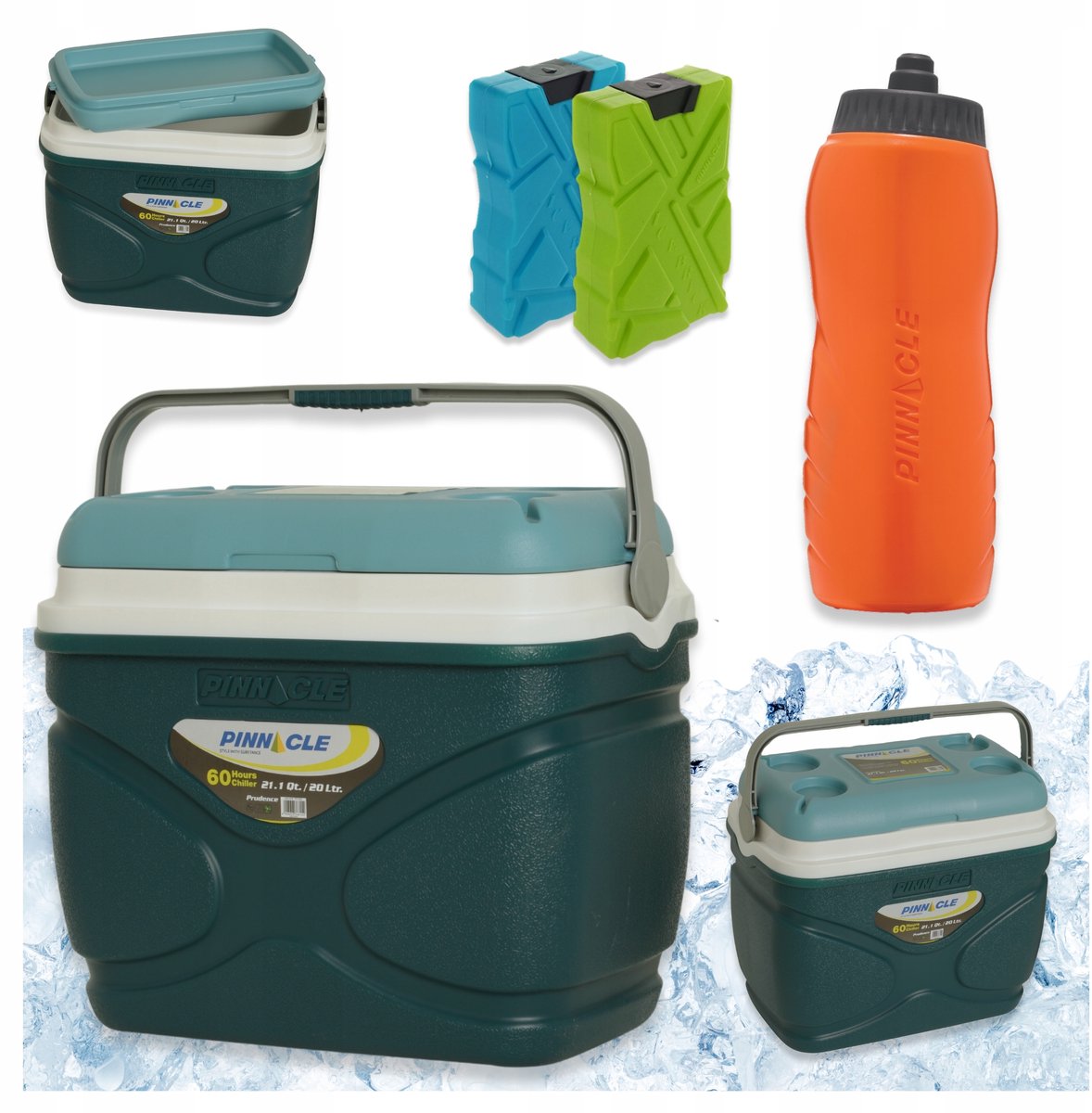 Pinnacle Koelbox 20L Blauw + 2 koelelementen + bidon