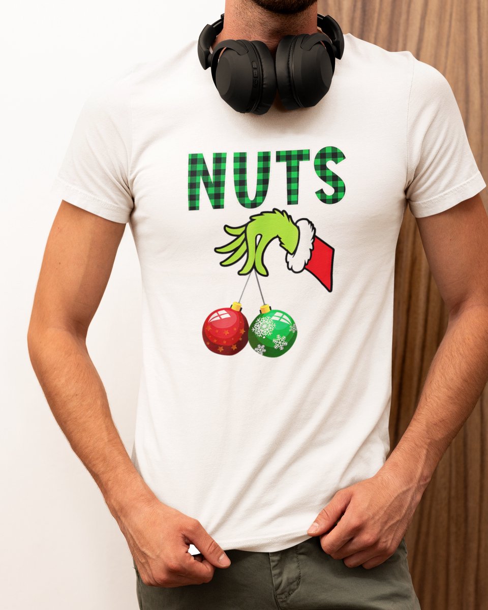 Nuts Kerst - Kerst T-shirt Wit - Grappig T-shirt - Maat M - Kerst Cadeau Mannen - Limited Edition