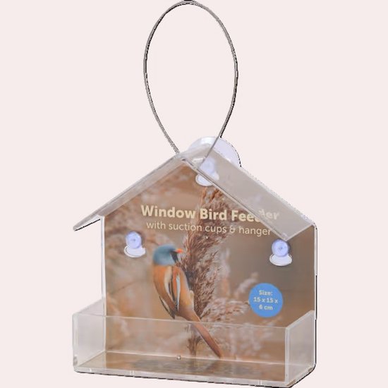 Vogelvoederhuisje Raam - Vogelhuisjes - Doorzichtig met Zuignap - Transparant - Vogel Voeder - Vogels Kijken - Vogels Spotten