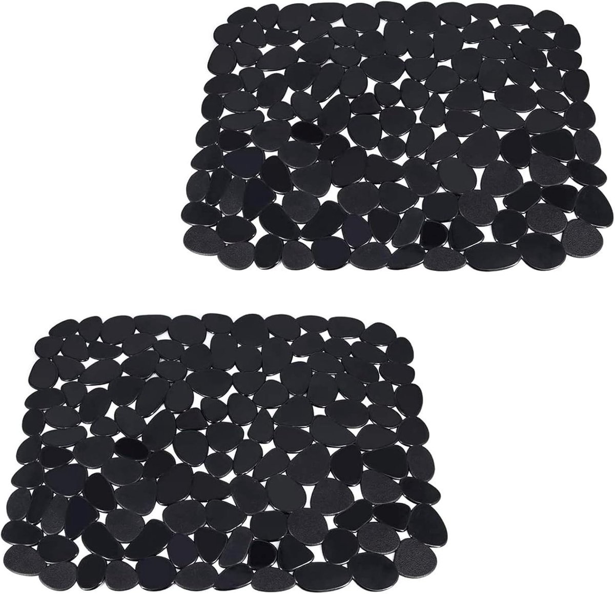 Countertop Protector Mat - Pebble Drainer Mat - 30 x 40cm - Zwart - 2 Packs
