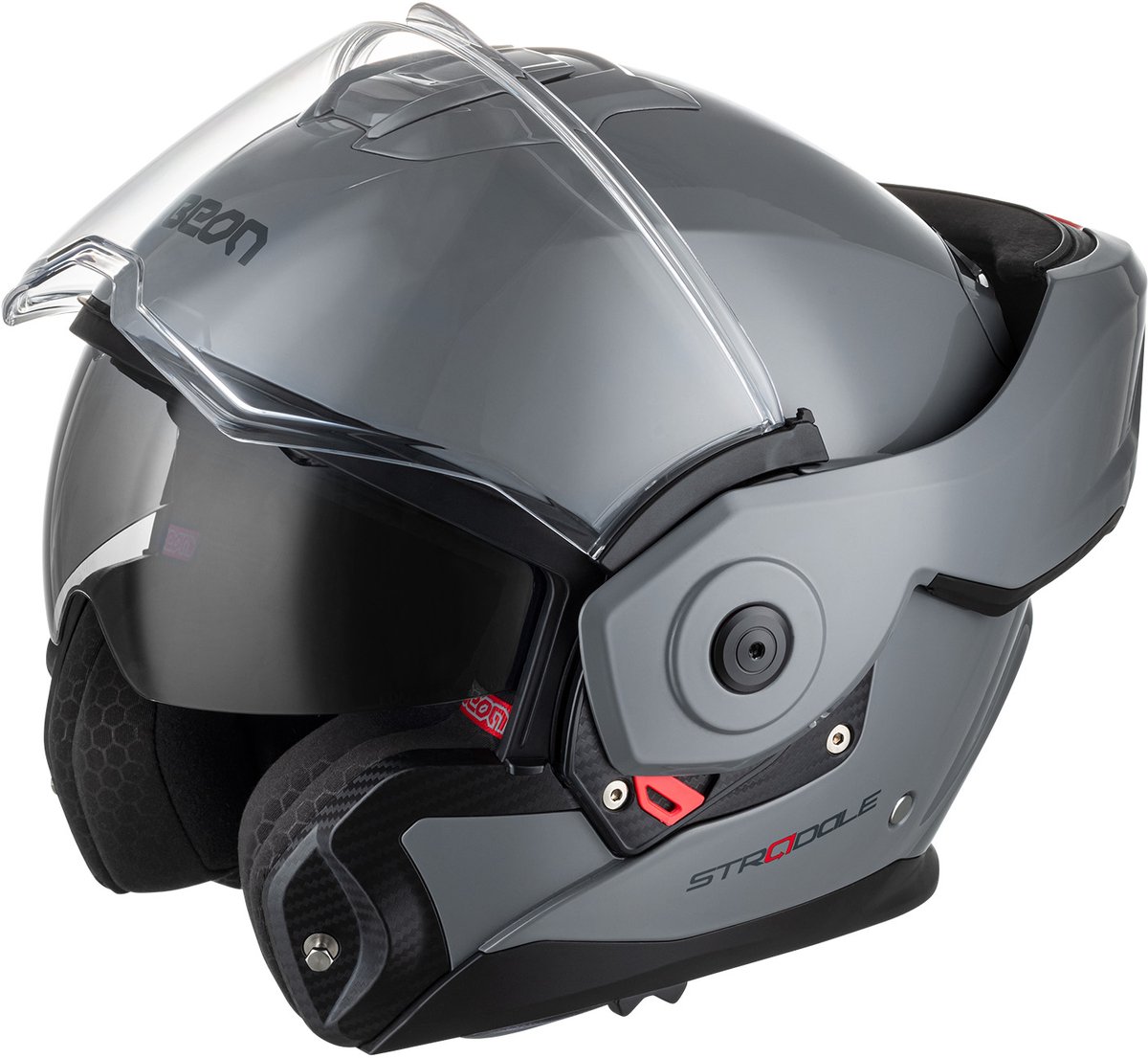 BEON Stradale Motorhelm - XS - Systeemhelm met Zonnevizier - 180º Verstelbare integraalhelm - Jethelm - Nardo Grijs
