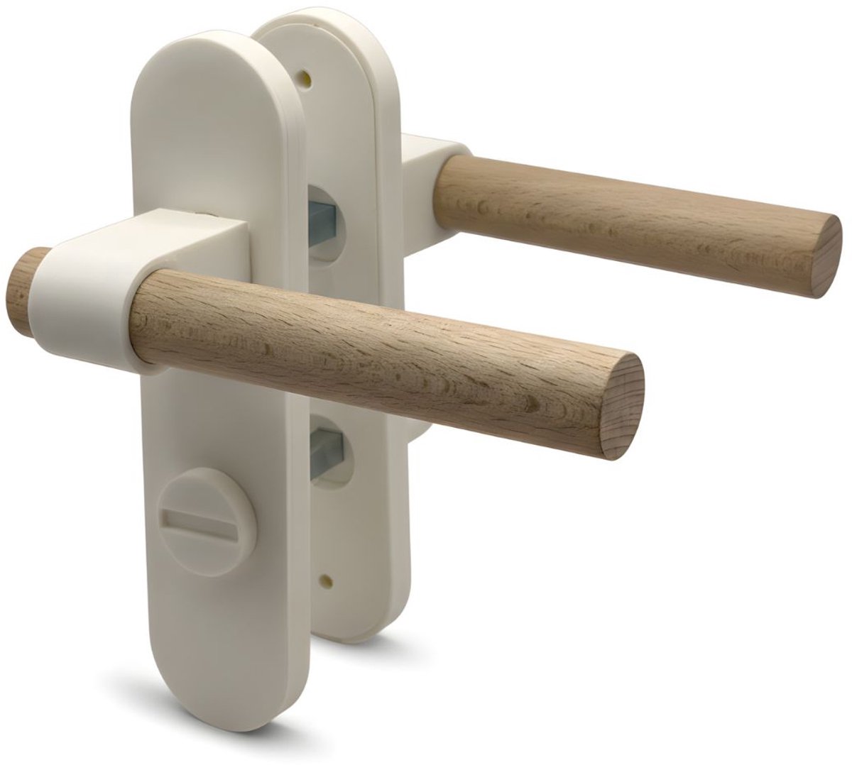 Home 3D® Deurklink Wit - Langschild met WC Slot - Voor Toilet en Badkamer - Ontworpen en Gemaakt in Nederland