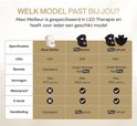 Vergelijkingstabel van Maxi Meilleur LED-maskermodellen: Nova Series, Pro Series en Pro Full Set.