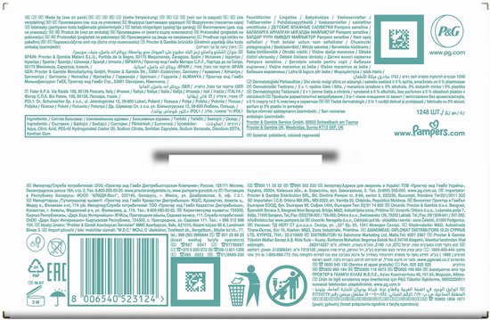 Pampers Sensitive Babydoekjes - 24 Verpakkingen a 52 Doekjes = 1248 Billendoekjes