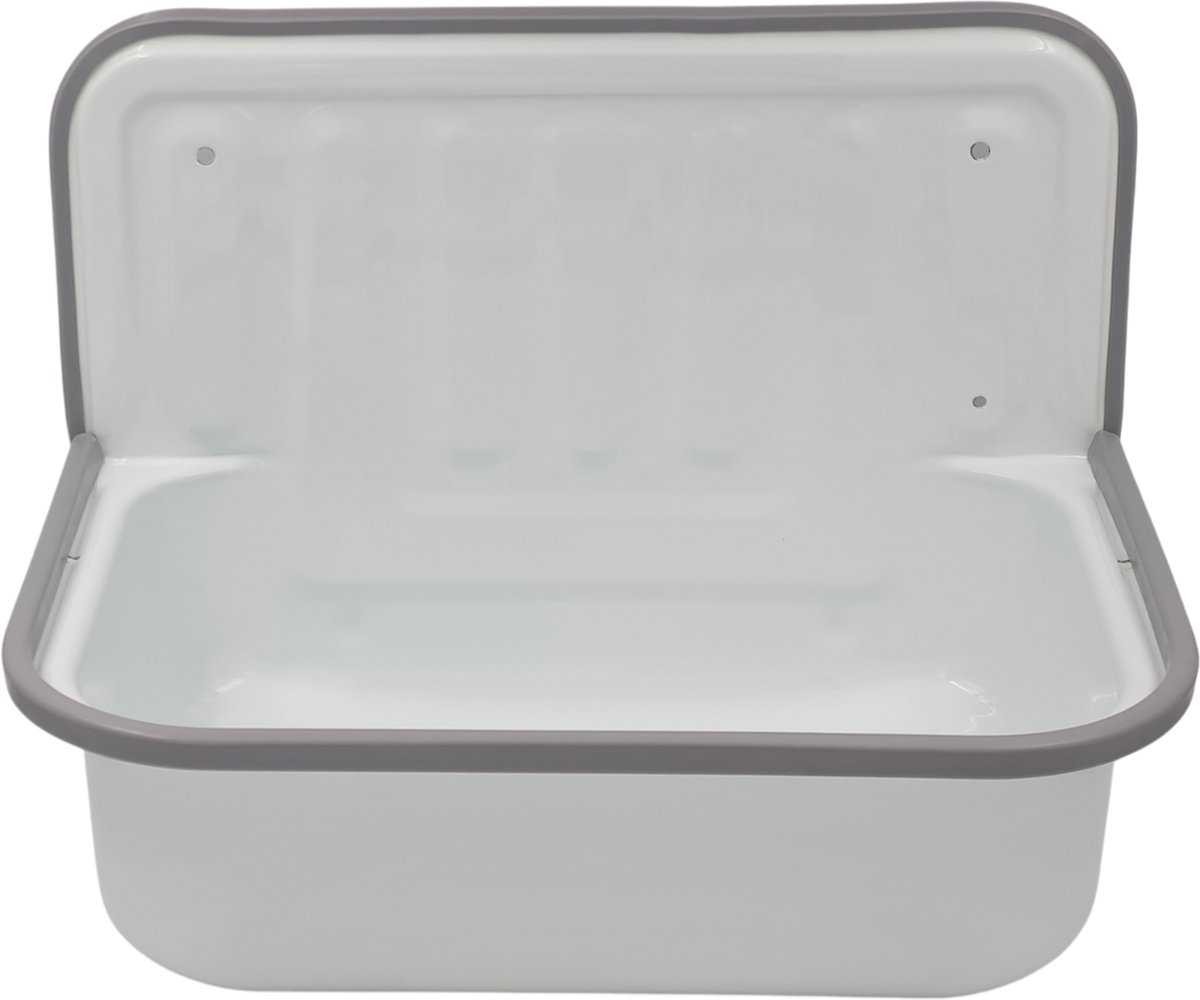 Plieger uitstortgootsteen - uitgietbak - met sifon, plug & ketting - wit - 50.5cm x 33cm