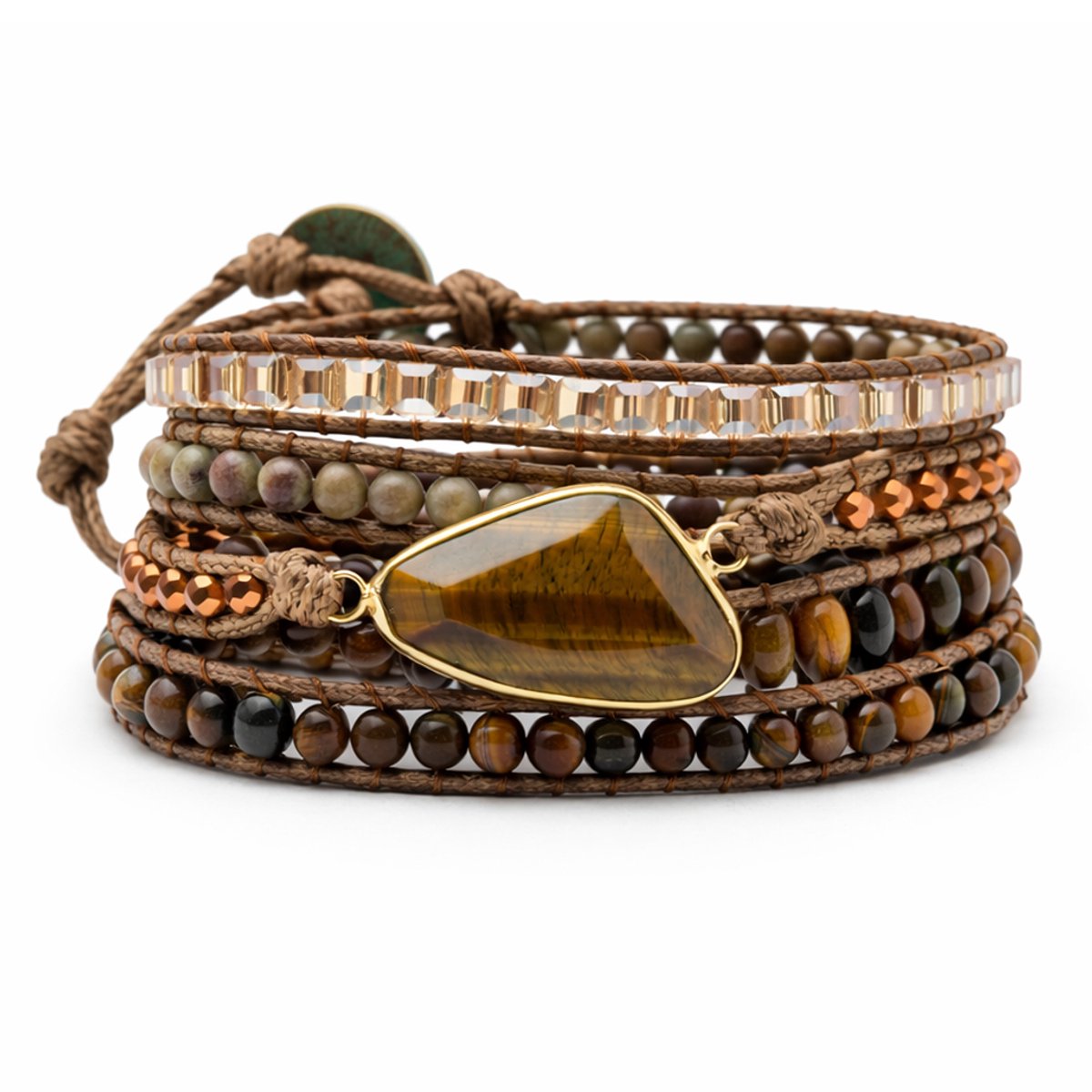 Marama Wikkel Armband Golden Tiger - edelsteen tijgeroog - verstelbaar
