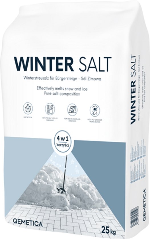 Strooizout/dooizout - 25KG Wit zak - WINTERSALT -De Icing strooizout om opritten en paden ijs- en sneeuwvrij te houden.