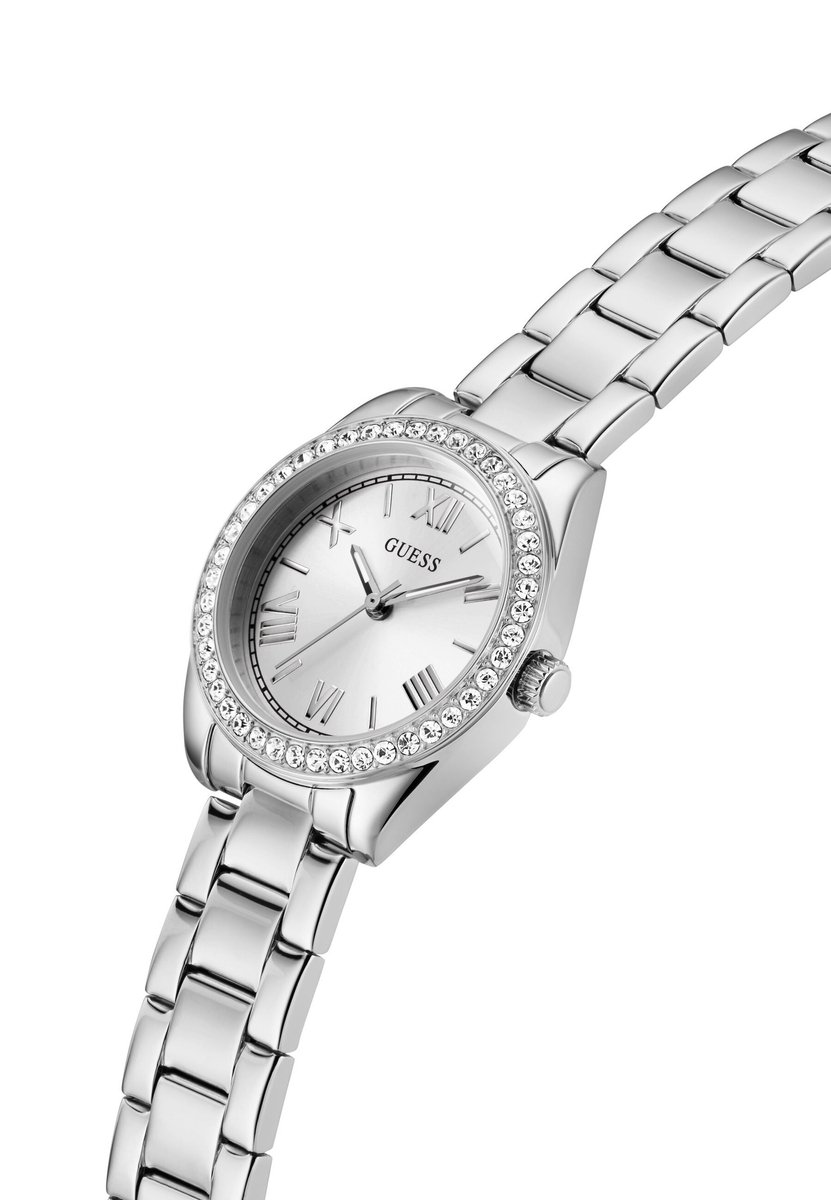 Guess Mini Luna Quartz Analoog Horloge Zilveren Toon Case: 100% Recycled Steel | Armband: 100% Stainless Steel 30 mm GW0841L6