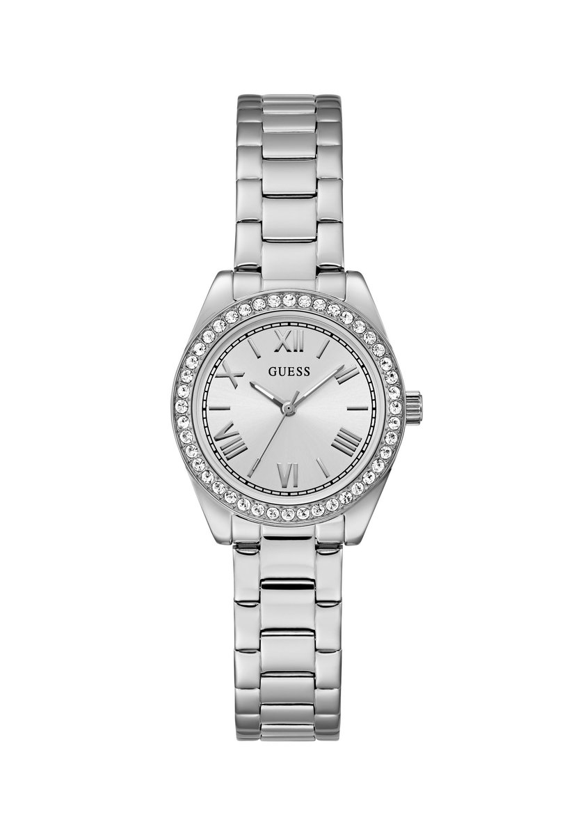 Guess Mini Luna Quartz Analoog Horloge Zilveren Toon Case: 100% Recycled Steel | Armband: 100% Stainless Steel 30 mm GW0841L6