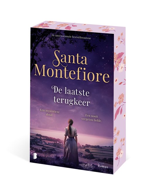 Boek "De laatste terugkeer" van Santa Montefiore in 3D met een vrouw op een heuvel.
