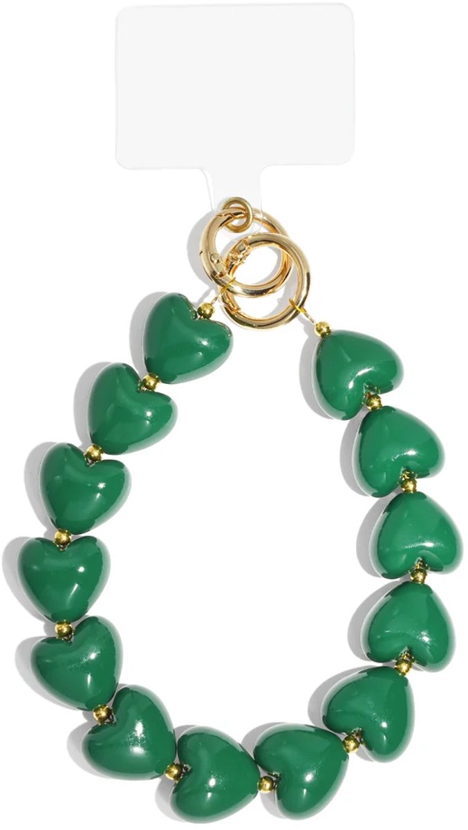 Classy hartvormig telefoonkoord - groen - Valentijn cadeau