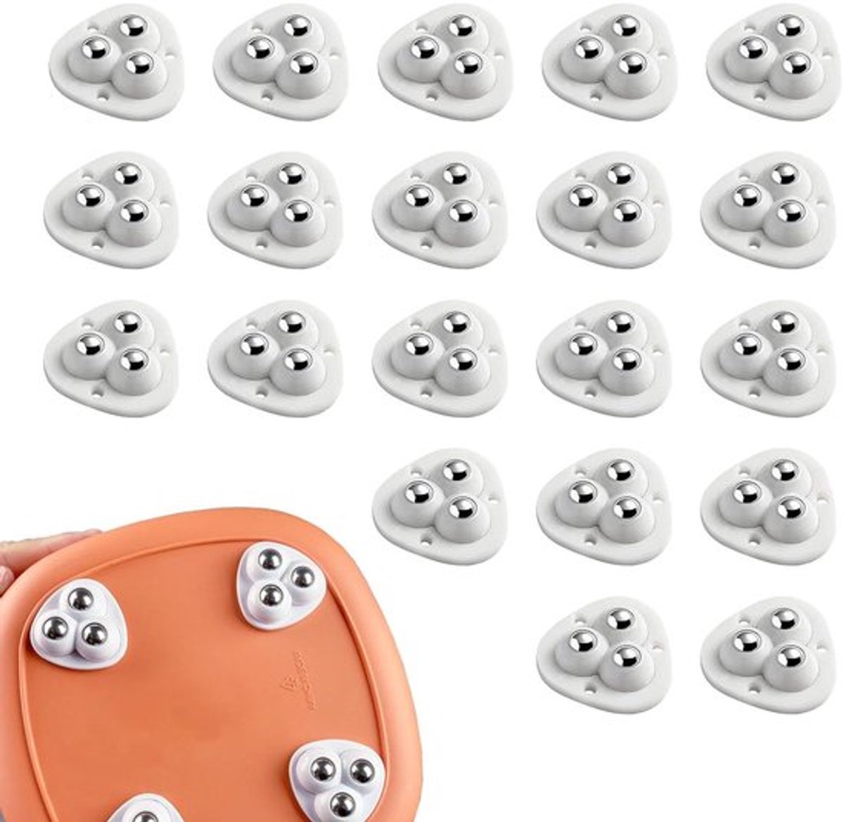 Zelfklevende Mini-Meubelkogelwielen - Set van 20 Stuks