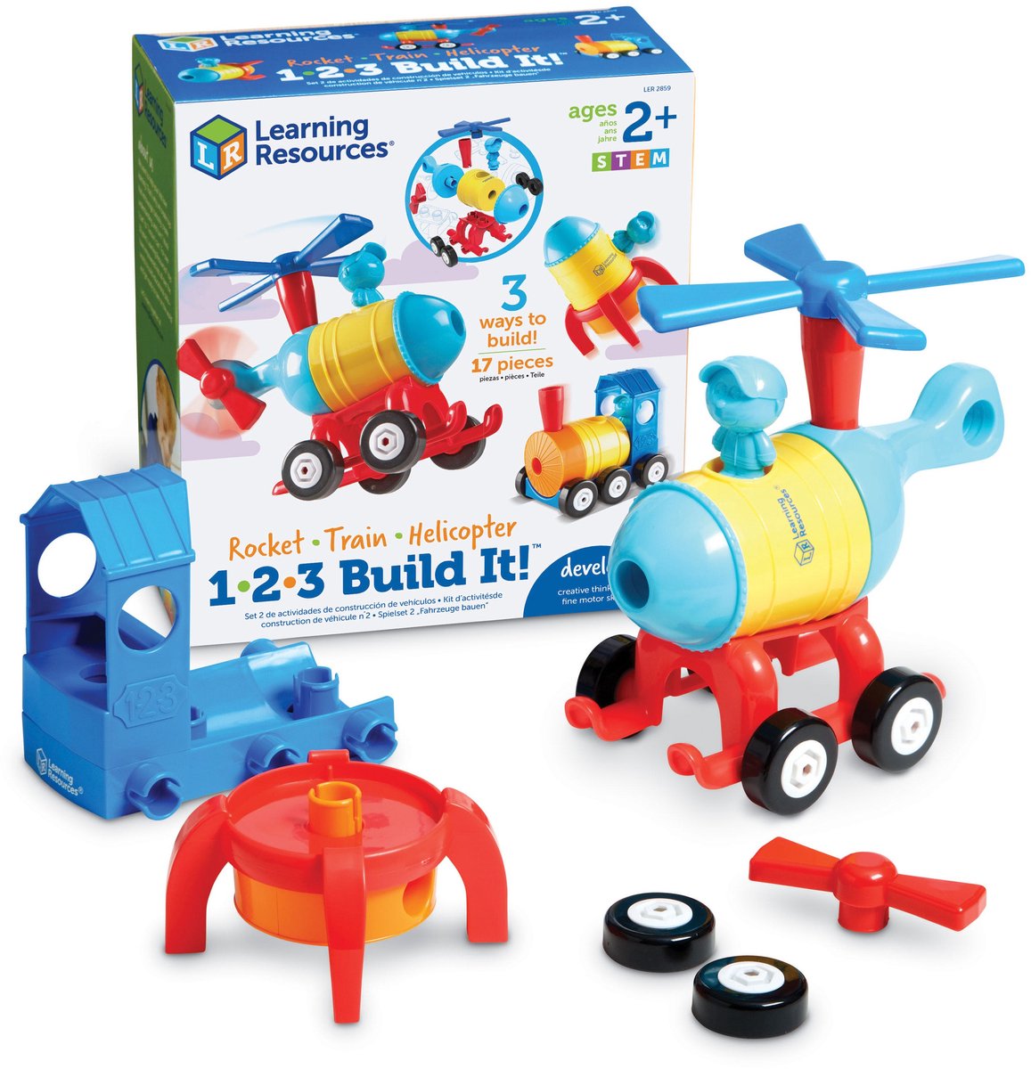 Learning Resources 1-2-3 Build It!™ Rocket-Train-Helicopter - 2+