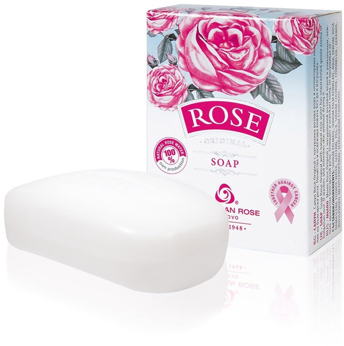 Handzeep Rose Original | 100 g | Verzorgende handzeep met 100% natuurlijk Bulgaars rozenwater