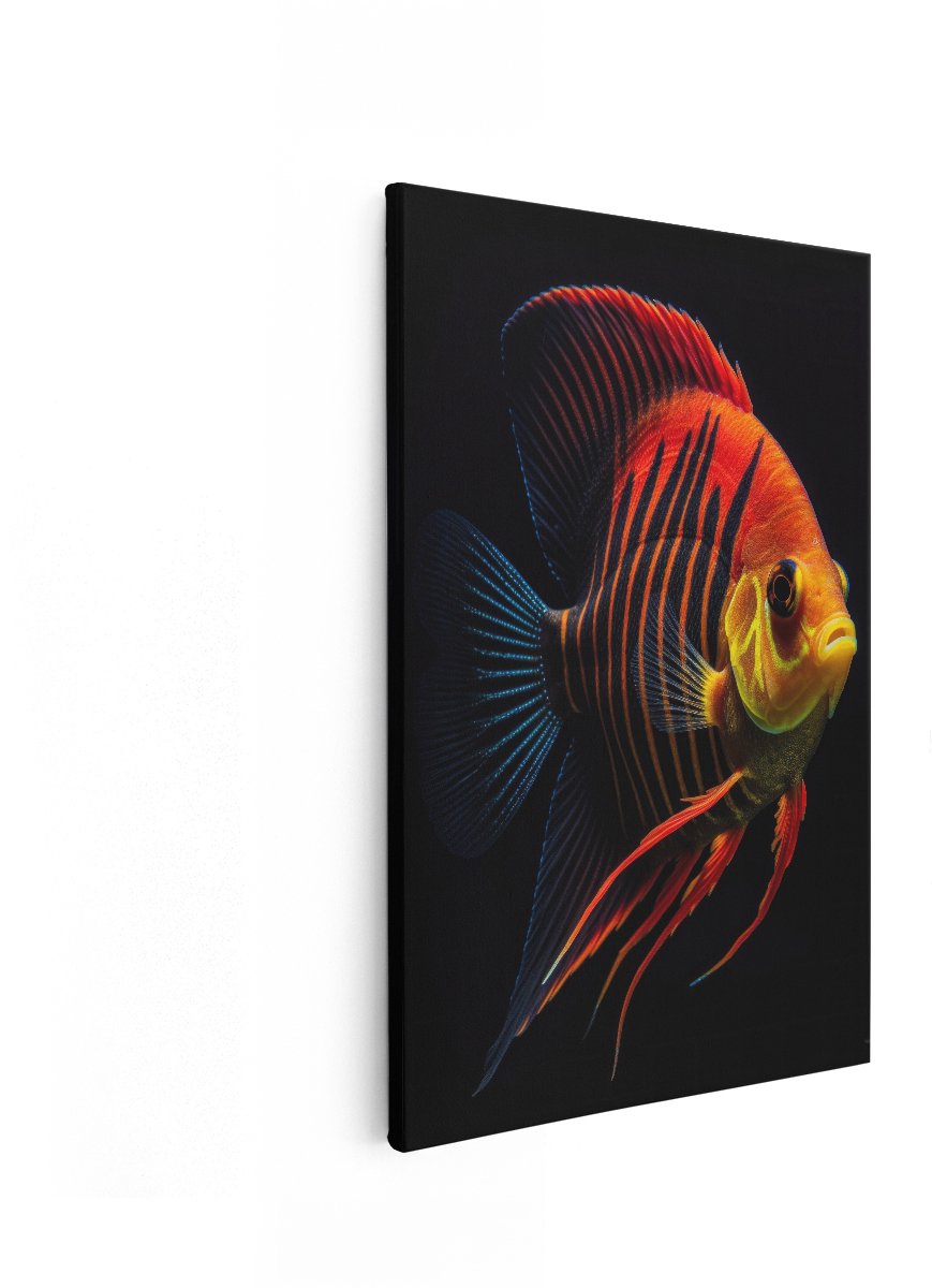 Artaza Canvas Schilderij Keizersvis - 40x60 cm - Wanddecoratie Vis - Muurdecoratie Dieren - Decoratie Aquarium - Schilderijen Op Canvas
