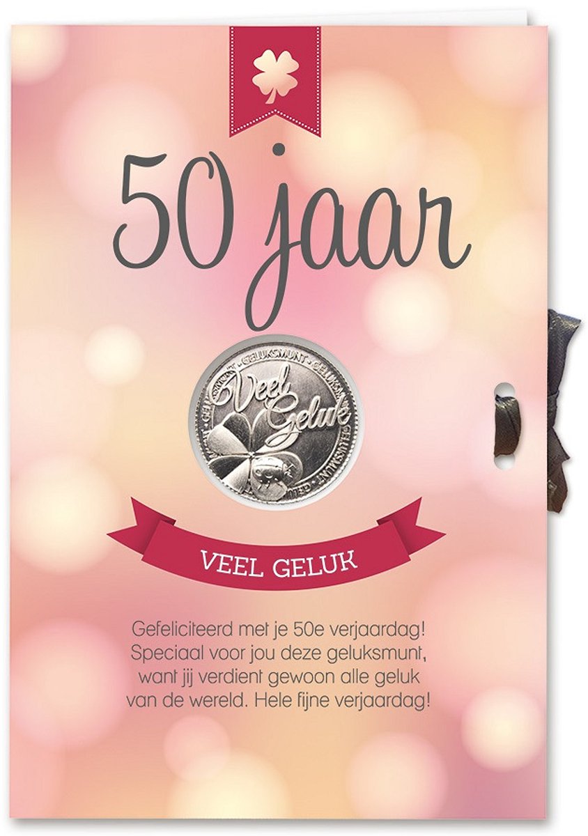 50 jaar gefeliciteerd wenskaart/proficiat/abraham/eva/miko