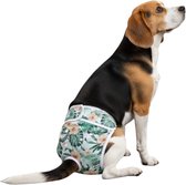 Loopsheidbroekje hond Bloemenprint Maat L - Herbruikbaar - Hondenbroekje - Hondenluier - Verstelbaar - Bij loopsheid en incontinentie - Perfecte pasvorm - Taille 36-46 cm