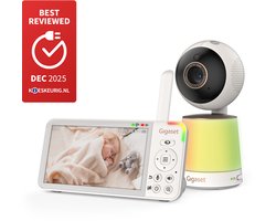Gigaset Baby 500 Video – babyfoon met camera HD - kleurennachtzicht - draai en kantelbare camera met nachtlampje sensoren - rustgevende geluiden - baby monitor - beeld babyfoon