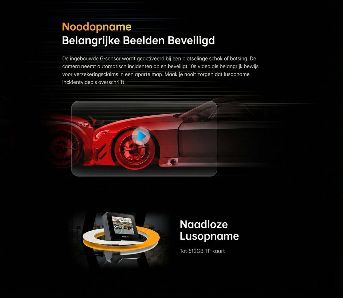 DDPAI Z40 - Dashcam voor Auto - 3K Camera - Nachtvisie - 170 graden kijkhoek - GPS - G-sensor – foto 7