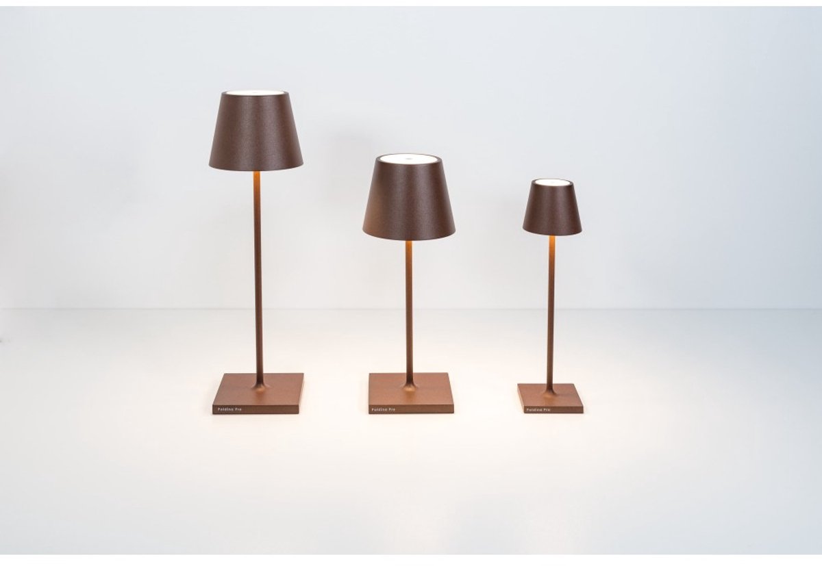 Poldina Pro Micro Corten LED tafellamp, oplaadbaar en dimbaar met batterijduur tot 12 uur thumbnail 3