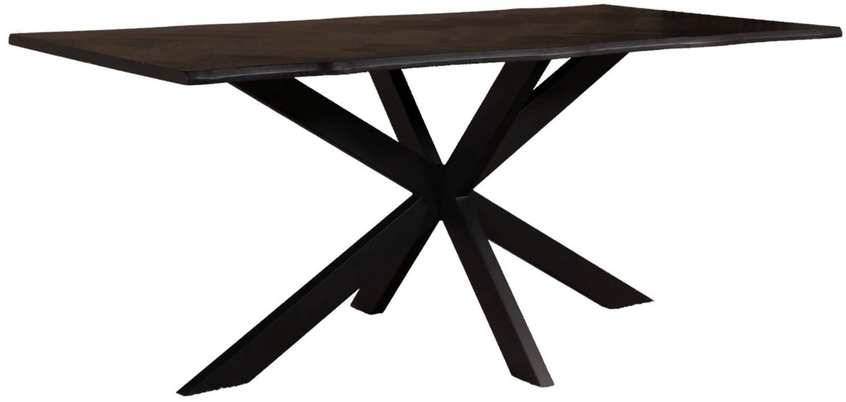Eettafel langwerpig visgraat 180cm Otis zwart langwerpige tafel MDF eetkamertafel