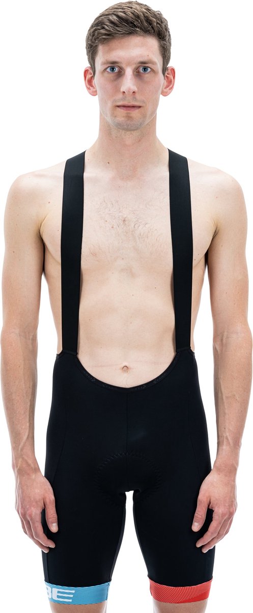 CUBE TEAMLINE BIB SHORTS BLACK/BLUE/RED XS