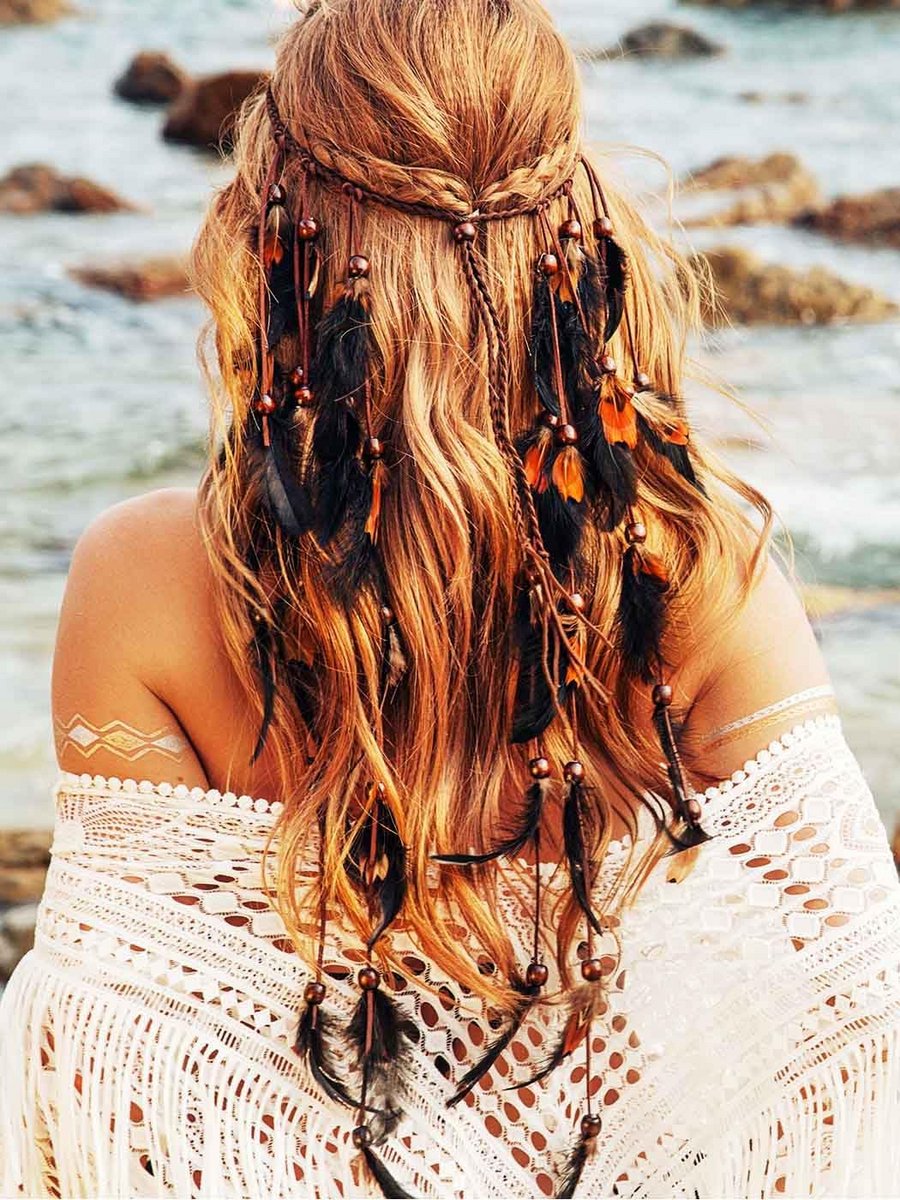 Boho Veer Haarband Indiaas Hoofddeksel voor Vrouwen - Festival & Hippie Haaraccessoire