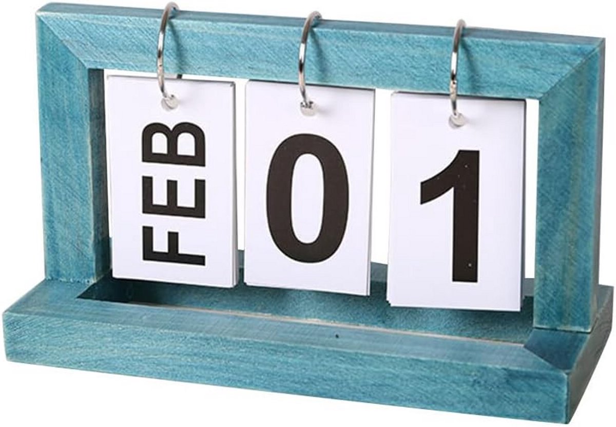 Eeuwigdurende Houten Bureaukalender - Dagelijks Flip Kalender voor Kantoor en Thuis