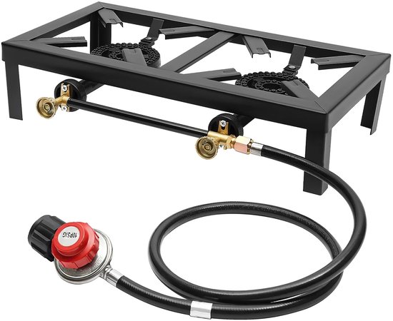 Aafinity Noodpakket - Gasfornuis - Gasfornuis camping - Draagbaar - Metaal - 8000W per brander - met regelaarslang en andere benodigde accessoires van Merkloos — afbeelding 4